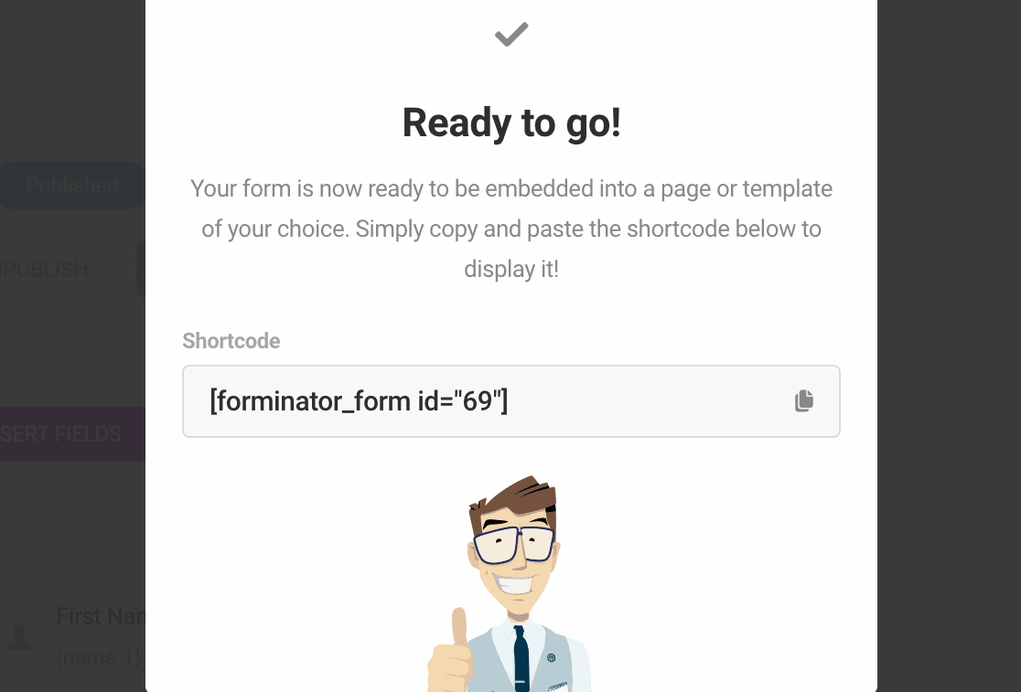 Shortcode Forminator