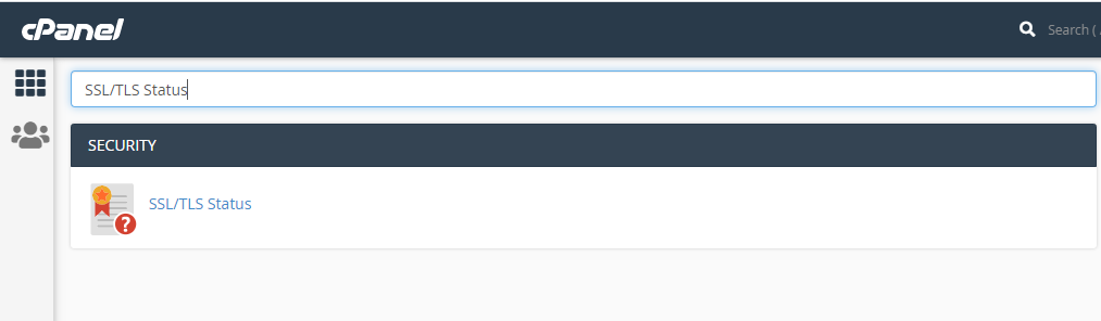 Menu SSL/TLS di Cpanel
