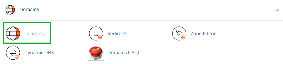 Menemukan Menu Domains
