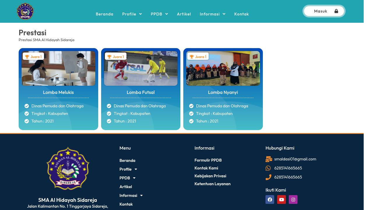Contoh Halaman Prestasi Akademik di Website Sekolah